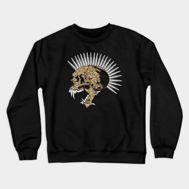 Bullet Head Mohawk in MultiCam Crewneck Sweatshirt by RawSunArt